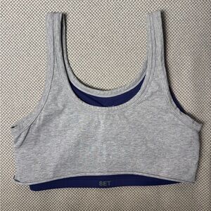 SET Women's Gray and Blue Sports Bra